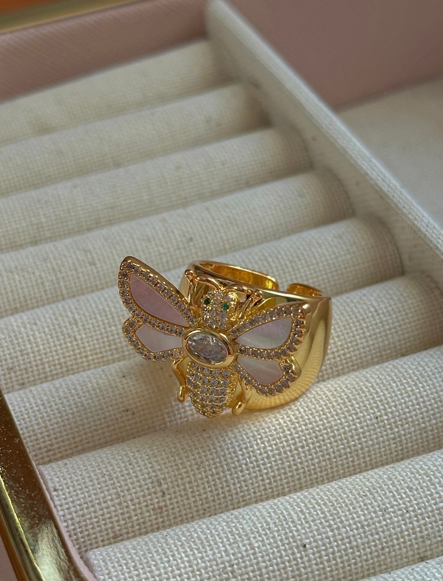 Sweet bee queen - ajustable, baño de 18K