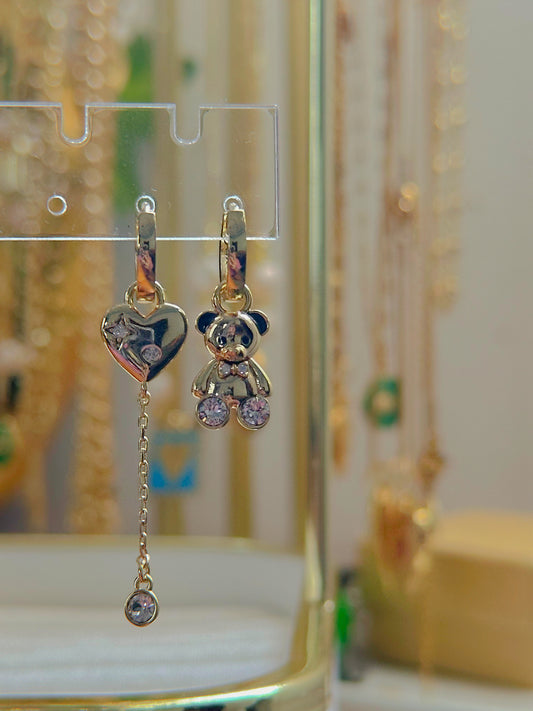 Osito + corazoncito baño 18 k