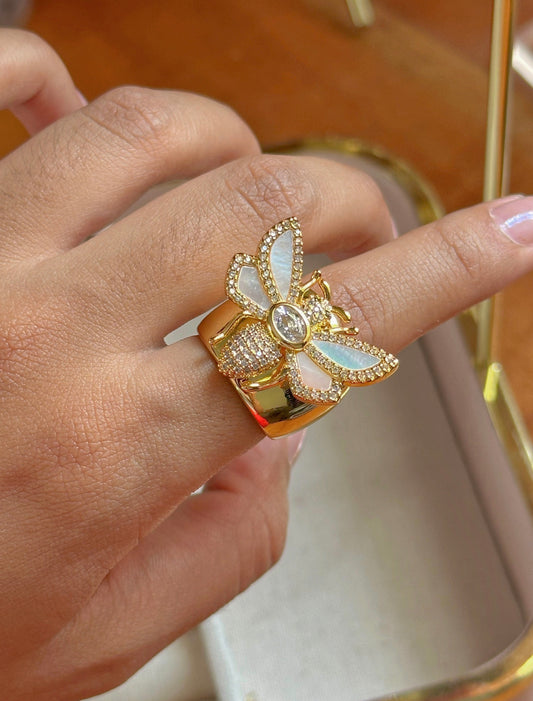 Sweet bee queen - ajustable, baño de 18K