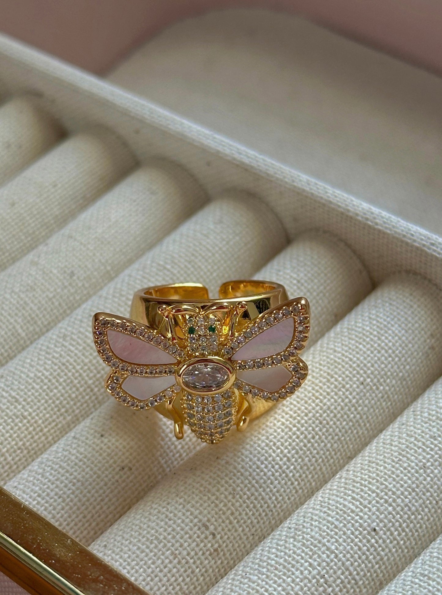 Sweet bee queen - ajustable, baño de 18K