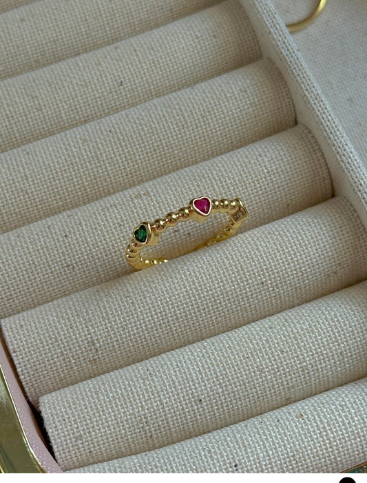 Amor x3, ajustable, baño 14K