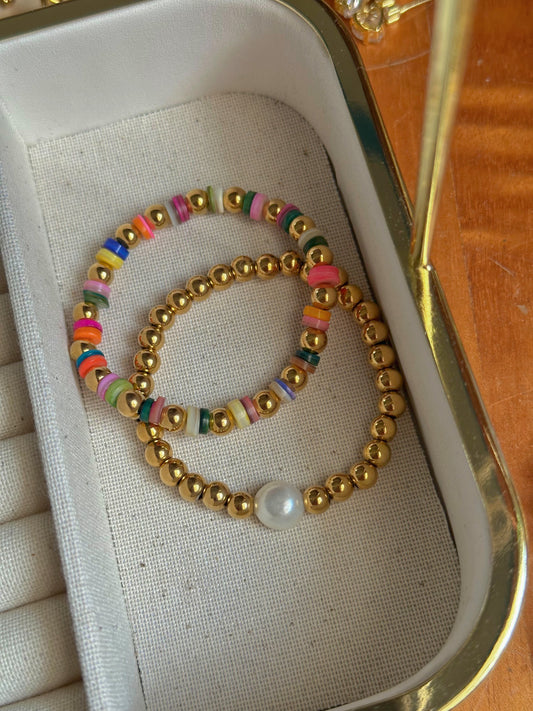 Multicolor, acero inoxidable & Perla natural